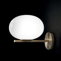 Oluce Alba 176 Wall Lamp With Diffused Light In Opaline Blown