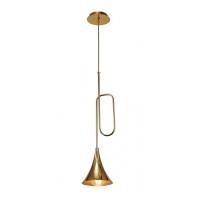 Mantra Jazz 1-Light Suspension Lamp In Polished Gold Metal By
