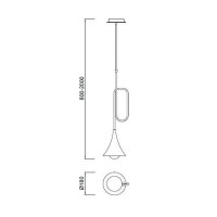 Mantra Jazz 1-Light Suspension Lamp In Polished Gold Metal By