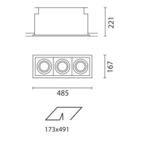 iGuzzini Deep Frame Minimal Nero 3x75W E27 PAR30