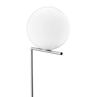 Flos IC F2 Floor Lamp Chrome and Blown Glass
