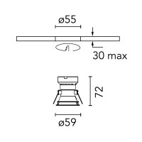 Flos Easy Kap Ø50 Fixed Ottica a Fascio Stretto Tondo LED