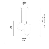 Ideal Lux Umile Lampada LED a Sospensione 3 Luci da Interno