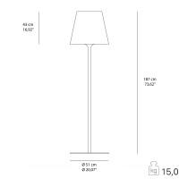 PAN Pascià Outdoor Floor Lamp with Diffused Light Modern Design