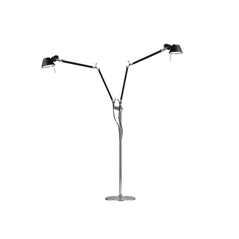 Artemide Floor Black Lamp Two Adjustable Arms