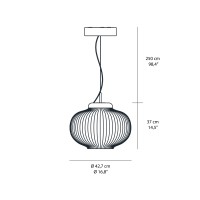 Fontana Arte Kanji Suspension Dimmable LED Lamp with Direct and
