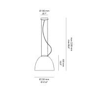 Artemide Nur Direct Light Suspension Dome Lamp Design By