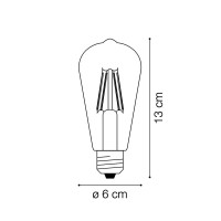 Ideal Lux Vintage Amber Bulb E27 LED 4W Cone Dimmable 300lm