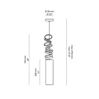 Artemide Decomposè Light Suspension Cylindrical Lamp with Artemide Decomposè Light Suspension Cylindrical Lamp with