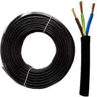 Black cable in Neoprene 3x1 mm2 H07RN-F Tripolar 1 meter