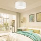 Ideal Lux Wheel PL Classic White Ceiling Lamp with Fabric