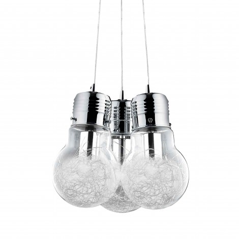 Ideal Lux Luce Max SP3 Suspension Lamp with Three Glass Lights