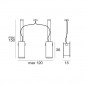 Linea Light Triad P 90233 Pendant Suspension Lamp E27 2x57W