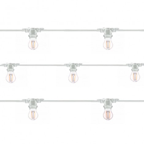 Catenaria Luminosa Cordoniera Bianco 11 Lampadine LED E27 12,5