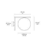 Flos IC C/W2 Outdoor Wall or Ceiling Lamp in Glass for Outdoor