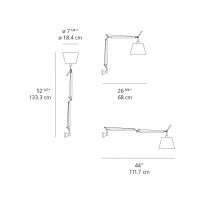 Artemide Tolomeo Basculante Lampada da Parete D180mm Carta