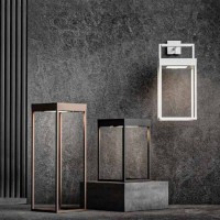 Logica Diogene Hybrid L Corten Dimmable LED Table Lantern With