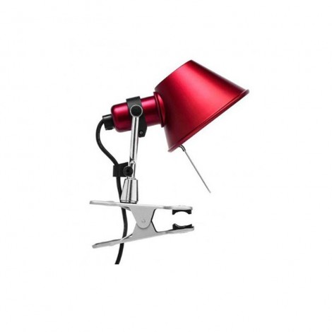 Artemide Tolomeo Micro Pinza Rosso Lampada da Tavolo Parete