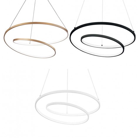Ideal Lux Oz Sp D80 Led Spiral Suspension Lamp For Indoor - Emergency Lighting Ceiling Rose