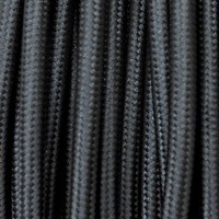Cavo Elettrico 2X o 3X 50 metri Tondo in Tessuto Colore Nero