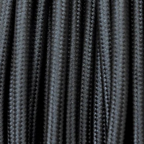 Electrical Round Cable 2X o 3X 50 meters in Fabric Black