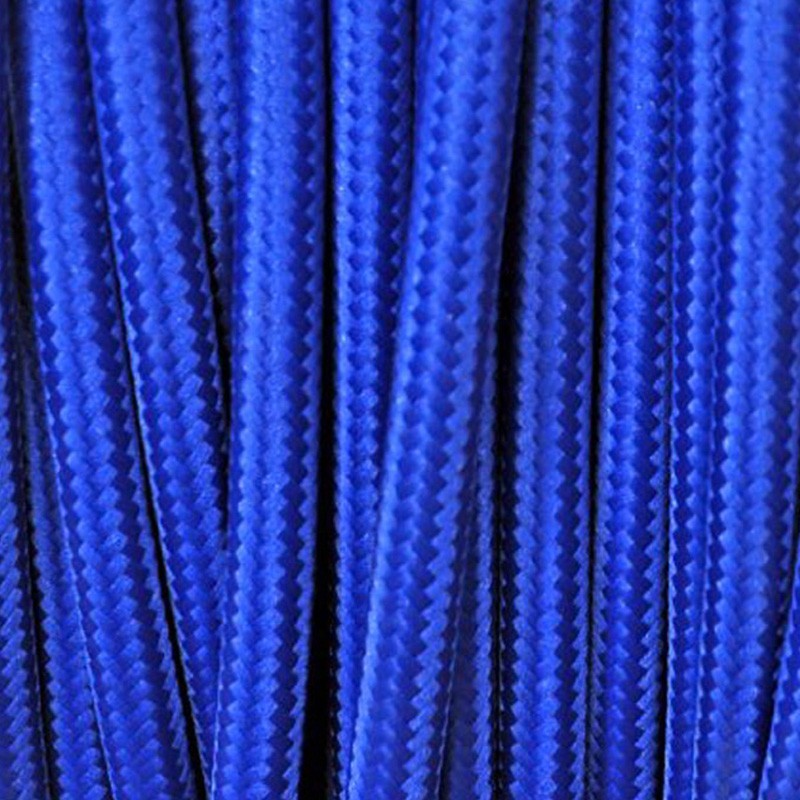 Cavo Elettrico 2X o 3X 50 metri Tondo in Tessuto Colore Blu