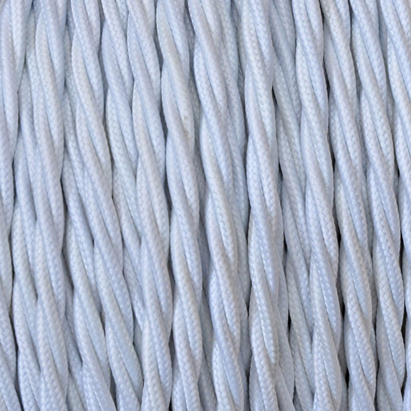 Electrical Twisted Cable 2X o 3X 50 meters in Fabric White