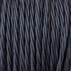 Electrical Twisted Cable 2X o 3X 50 meters in Fabric Black
