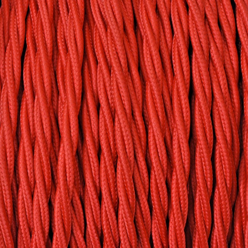 Electrical Twisted Cable 2X o 3X 50 meters in Fabric Red