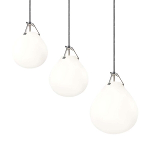 Louis Poulsen Moser Suspension Lamp in White Glass By Anu Moser