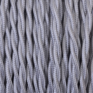 Electrical Twisted Cable 2X o 3X 50 meters in Fabric Silver