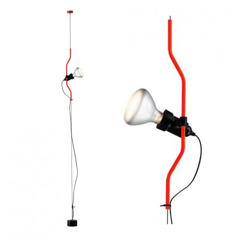 Flos Parentesi Red Pendant Suspension Lamp by Achille