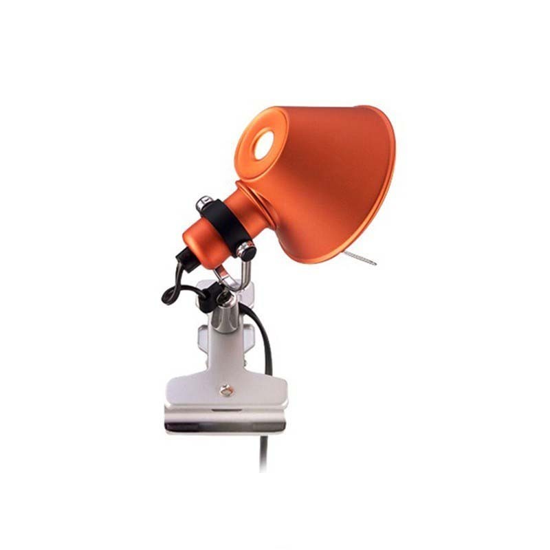 Artemide Tolomeo Micro Pinza Orange Table Wall Lamp Design De