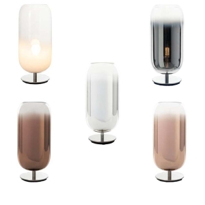 Artemide Gople Table Dimmable LED Lamp In Glass And Aluminum