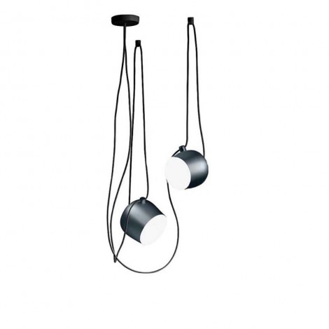 Flos AIM x 2 Light Points LED Suspension Pendant Lamp Blue Steel