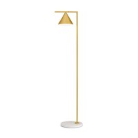 Flos Captain Flint LED Floor Lamp Brushed Brass/Marble White