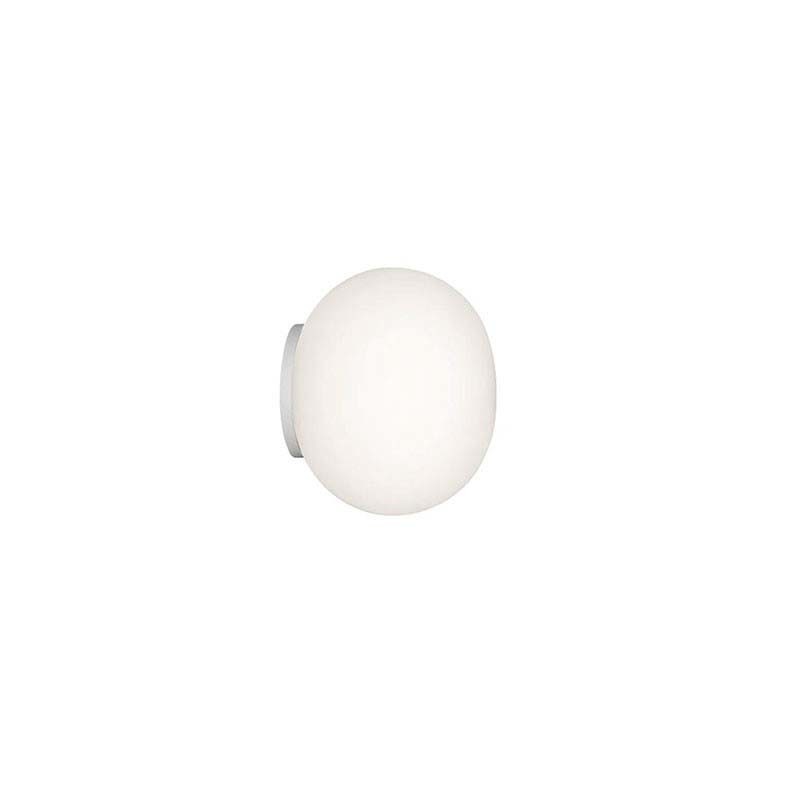 Flos Mini Glo-Ball C/W Lampada da parete applique bianco vetro