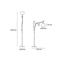 Artemide Tolomeo Basculante Floor Lampada LED da Terra con