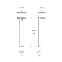 Sovil Solare LED Ground Bollard with Solar Panel and Sensor for