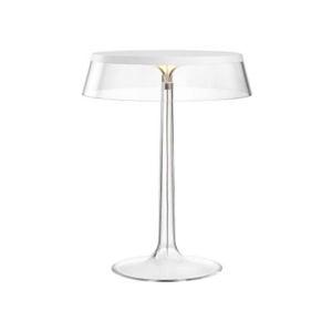 Flos Bon Jour LED Table Lamp White Top and Transparent Crown
