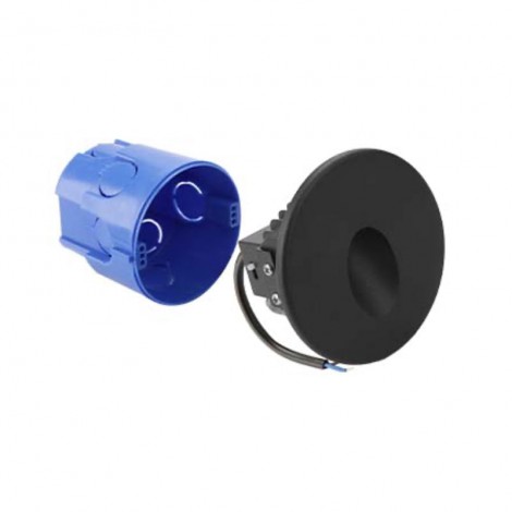 Lampo Segnapasso TRICOLOR a LED 3W con Flangia Nera Tonda a