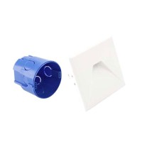 Lampo Segnapasso TRICOLOR a LED 3W con Flangia Bianca Quadrata