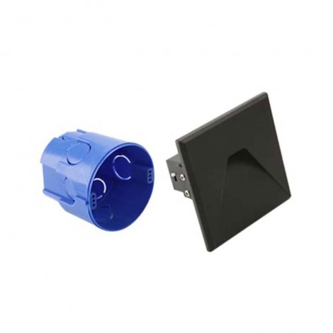 Lampo TRICOLOR LED Steplight 3W with Square Black Flange Open