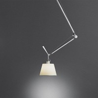 Artemide Tolomeo Off Center Suspension Lamp with Parchment