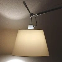 Artemide Tolomeo Off Center Suspension Lamp with Parchment Artemide Tolomeo Off Center Suspension Lamp with Parchment