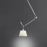 Artemide Tolomeo Off Center Suspension Lamp with Parchment Artemide Tolomeo Off Center Suspension Lamp with Parchment
