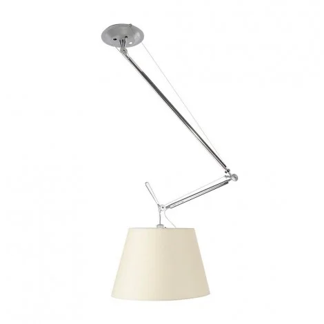 Artemide Tolomeo Off Center Suspension Lamp with Parchment Artemide Tolomeo Off Center Suspension Lamp with Parchment