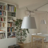 Artemide Tolomeo Off Center Suspension Lamp with Satin Diffuser