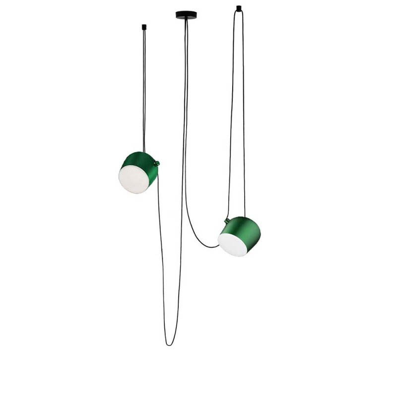 Flos AIM x 2 Light Points LED Suspension Pendant Lamp Anodized Flos AIM x 2 Light Points LED Suspension Pendant Lamp Anodized