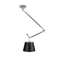Artemide Tolomeo Off Center Suspension Lamp with Black Diffuser